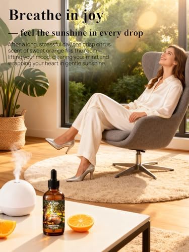 Orange Essential Oil with Premium Gift Box - Sweet Orange Essential Oils for Skin & Diffusers & Aromatherapy - 4 Fl Oz 100% Pure Natural - Gift-Ready Box - Gifts for Women