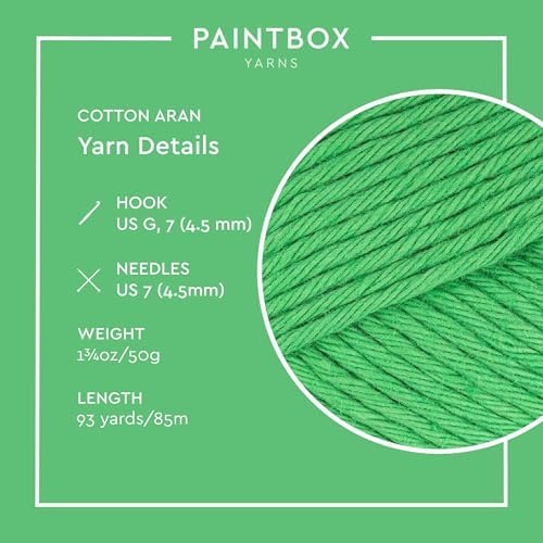 Paintbox Yarns 100% Cotton Aran Yarn 1.76oz / 50g, 93yds / 85m