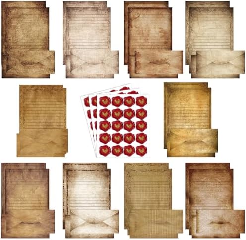 Taobary 160 Pack Stationery Paper Set,Vintage,8.5 x 11 Inch