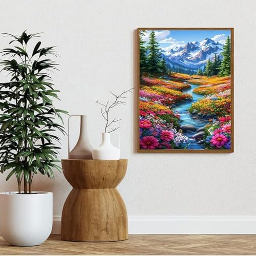 AIBOERL Paint by Numbers Kit for Adults Beginner,Snowy Mountain, 12X16In