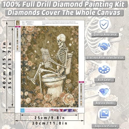 3 Pack Skull Diamond Art Kits for Adult Diamond Painting Kit for Beginner