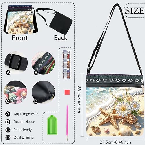 LSQFS Diamond Art Bags Crossbody Kit - DIY Diamond Painting Art Bag for Adults, Gem Art Craft Kits for Women, Stylish Diamond Art Projects Purse as Gift