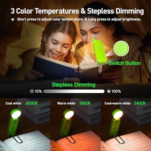 VAVOFO USB Rechargeable Book Light, Bookmark Clip on LED Reading Light