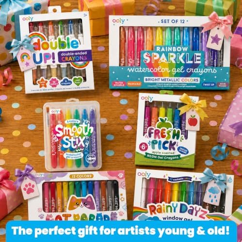 OOLY Double Up Double-Ended Twist-Up Crayons, Set of 6, 12 Colors