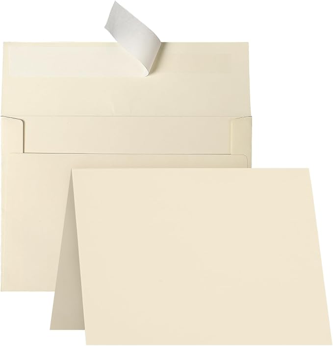 100 Pack Goefun Cream Blank Cards and Envelopes 5x7