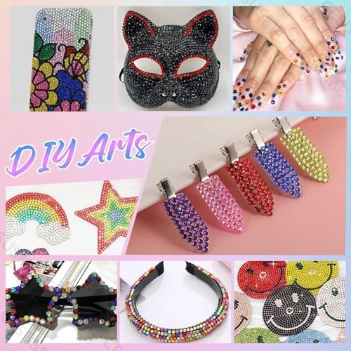 28000 Pcs Color Rhinestones Bedazzling Kit, Black Resin Gems for Crafts