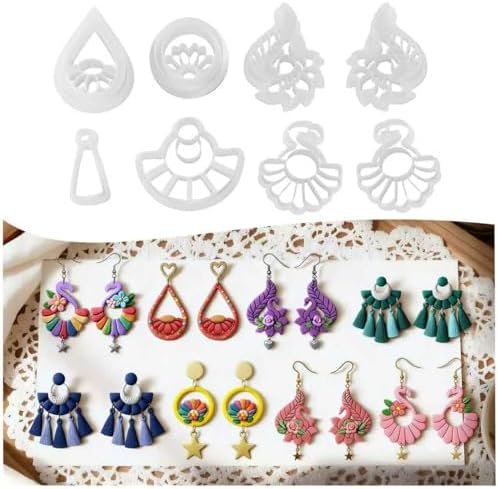 8Pcs Boho Flamingo Hollow Polymer Clay Cutters