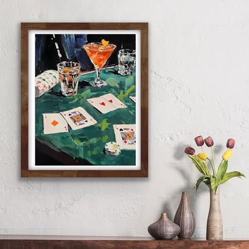 Vintage Poker Diamond Art Kits for Adults Diamond Painting Kit for Beginner