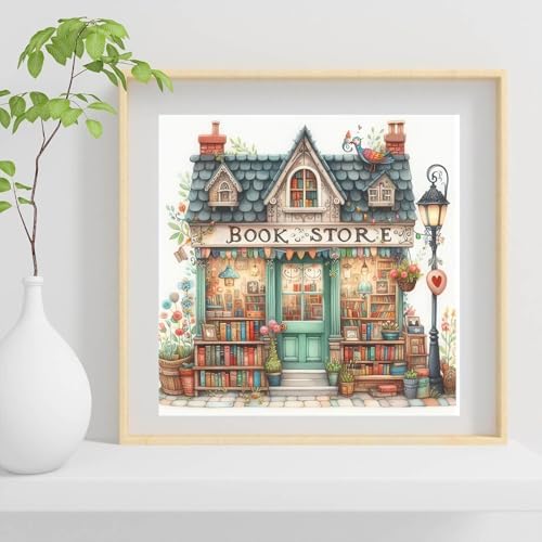 EIBEILI Diamond Art Kits for Adults-Book Store Diamond Painting Wall Art