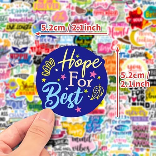 400PCS Inspirational Stickers, Holographic Motivational Sticker for Journal, Laptops, Positive Affirmation Quote Stickers - Waterproof Vinyl Scrapbook Sticker for Adults, Kids, Teachers, Classroom