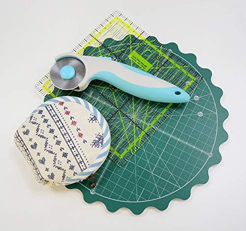 Green Self Healing Rotating Cutting Mat, Rotatry Cutting Mat for Office School Supplies Quilting Size 8" x 8"