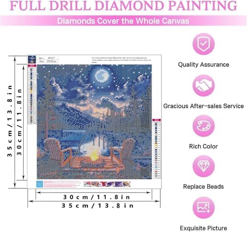 KYOQFVN Diamond Painting Kits for Adults, Moon Diamond Art Painting Kits for Adults Beginners, 5D DIY Full Drill Dots Gem Art and Crafts for Home Wall Decor 14x14inch