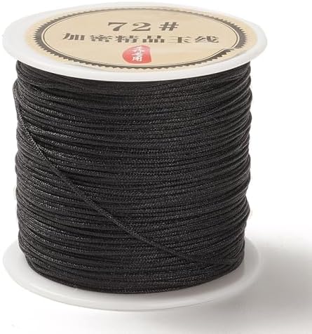 43 Yards Nylon String Friendship Bracelets String 0.8mm Nylon Beading Thread Braided Chinese Knotting Cord Macrame Cords for Kumihimo Necklaces Tassels Jewelry Crafts (Black)