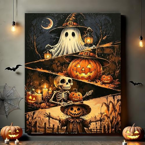 Arttoplus Halloween Paint by Numbers Kit for Adults Beginner 16x20 inch