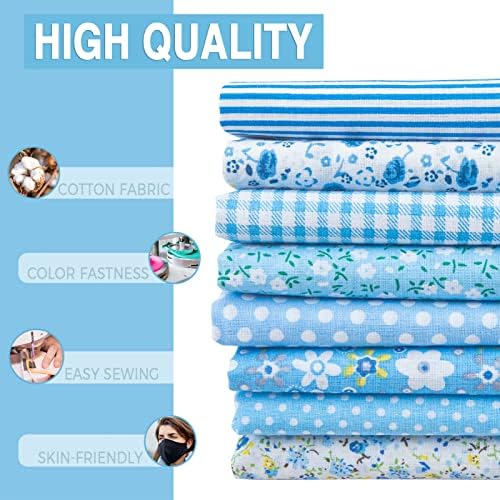 Aubliss 8pcs Fat Quarter Fabric Bundles (100% Cotton - 20'' x 20'')