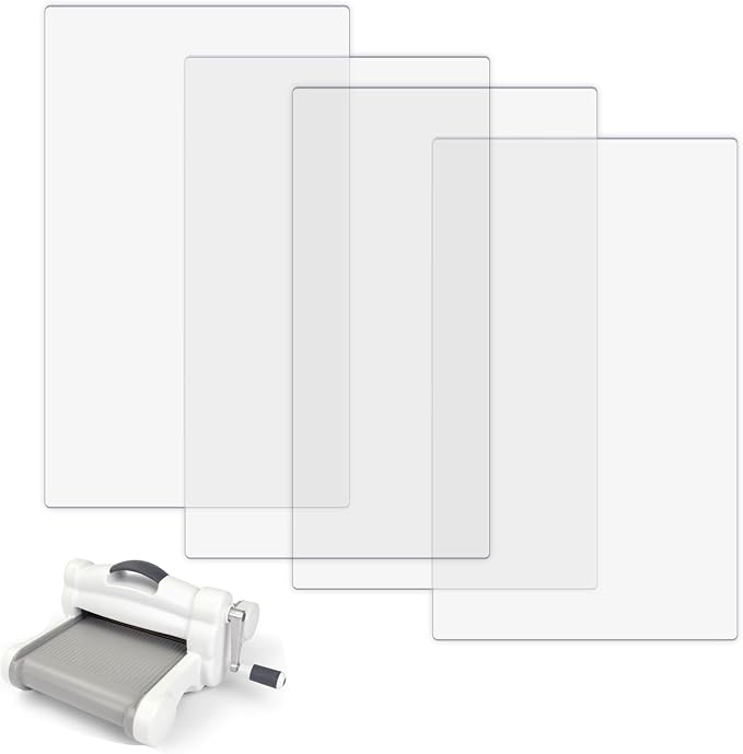 4Pcs/2 Pair Cutting Pads Compatible with BSP & BS Switch Plus Die Cutting Machine,Clear Polycarbonate Plastic Cutting Plates,Pads Die Cutting Plates for Embossing Crafting （15 x 8 3/4 x 1/8 inch）
