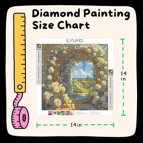 ILYUFO Diamond Art Kits for Adults Flower World DIY Diamond Painting