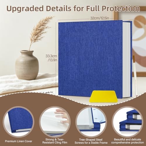 Popotop Photo Album Self Adhesive Scrapbook Album for 4x6 5x7 8x10 Pictures DIY Photo Book as Scrapbooking Supplies Kits, Birthday Gifts for Women Mom Wedding Baby Family Travel