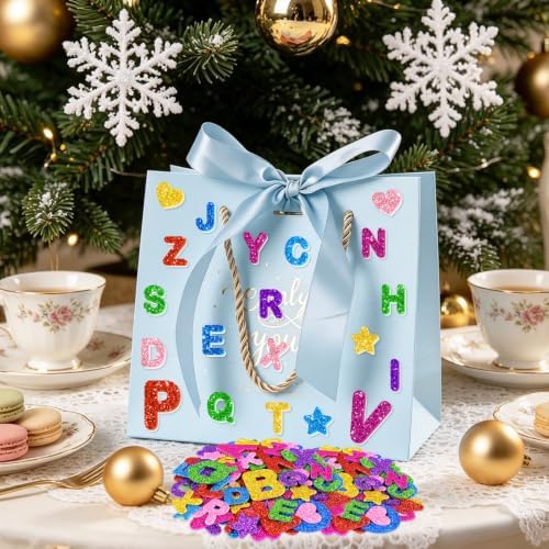 512 PCS Glitter Foam Letter Stickers, Alphabet Stickers for Crafts,8 Colors