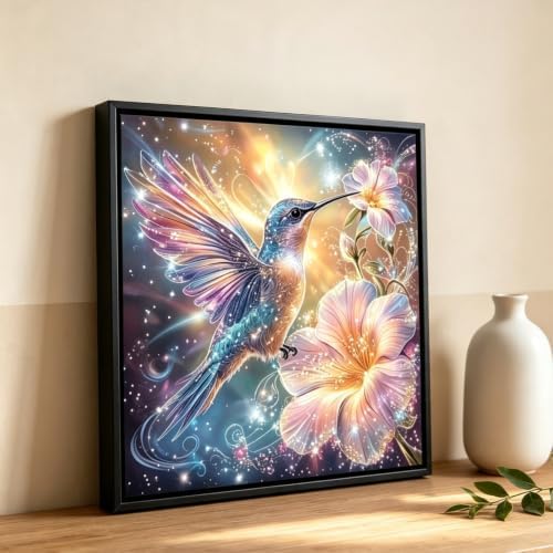 Diamond Art Kits for Adults,Hummingbird Flower Diamond Painting Kit