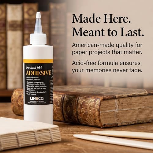 Lineco Neutral pH Adhesive, Acid Free All-purpose Glue, White, 8 OZ, 1 Pack