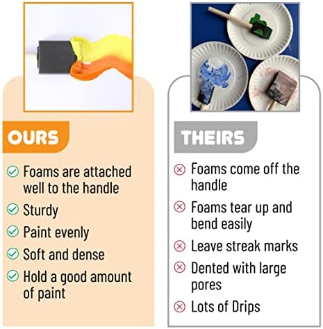 Bates Foam Paint Brushes, 2-Inch, 48 Pack - Sponge Brushes for Painting, Staining, and Mod Podge