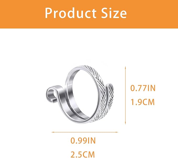 Ubuymart 2 Pack Knitting Crochet Loop Ring for Fingers, Adjustable Crochet Tension Ring, Metal Open Yarn Guide Finger Holders, Knitting Thimbles for Crochet Sliver