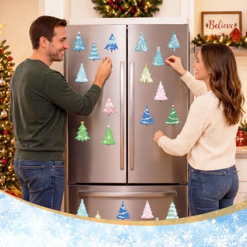 30 Pcs Christmas Diamond Art Magnet, Christmas Tree Diamond Painting