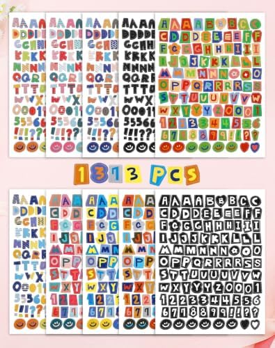 1373pcs Scrapbook Letter Stickers, Vintage Junk Journal Sticker, Small Ransom Numbers Stickers for Scrapbooking Supplies Junk Journal Journaling Laptop Water Bottle DIY Crafts (10)