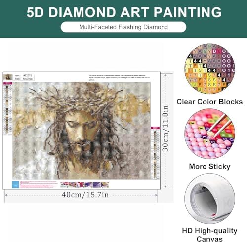 Diamond Art Kits for Adults,Jesus Diamond Painting Kits for Beginner