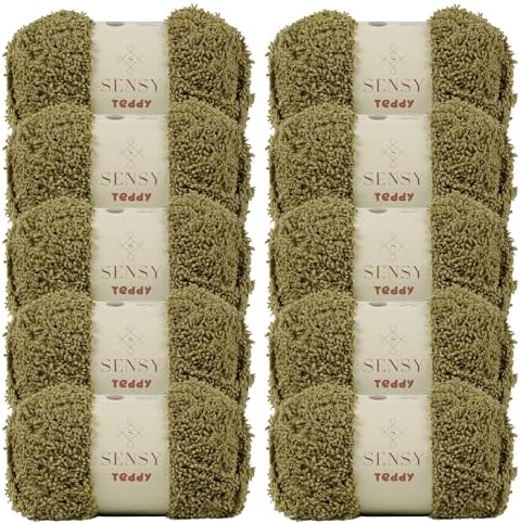 S Sensy Teddy - Micro Polyester Amigurumi Yarn, 10 Skein Khaki, 109 Yards