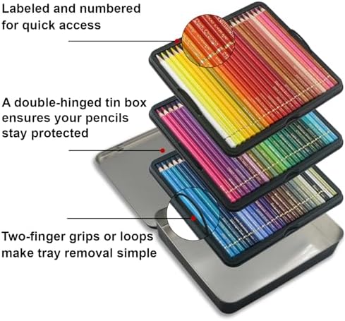 Colored Pencils for Adult Coloring Books, 72 Oil-Based Color Pencils, 3.8mm Soft Core, Vibrant Coloring Pencils in Tin Box for Adults, Professional Art Supplies forSketching, Blending and Layering.