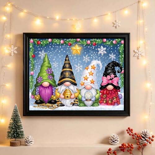 TOPCLTV Gnomes Diamond Art Kits for Adults, Christmas Diamond Painting