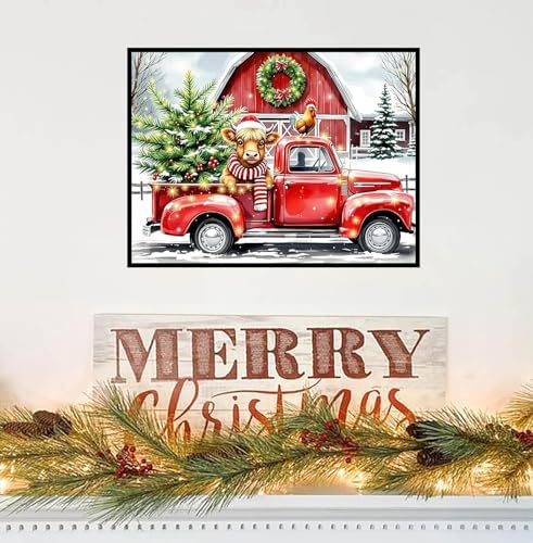 ijbnhd Christmas Truck Diamond Art Kits for Adults 16x12inch