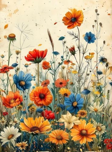 AIBOERL Paint by Numbers Kit for Adults Beginner,Flower, 12X16In