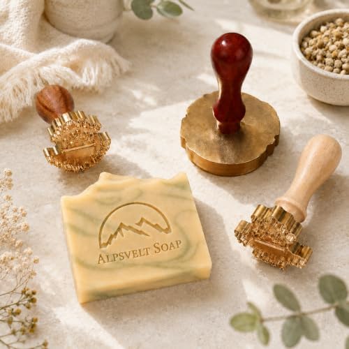 Custom Soap Stamp for Homemade Soap, Personalized Logo Brass Stamps for Pottery Clay, Handmade Soap Making Supplies Durable Branding Tool, DIY Imprint Signature Branding Wedding Birthday Gifts(2")