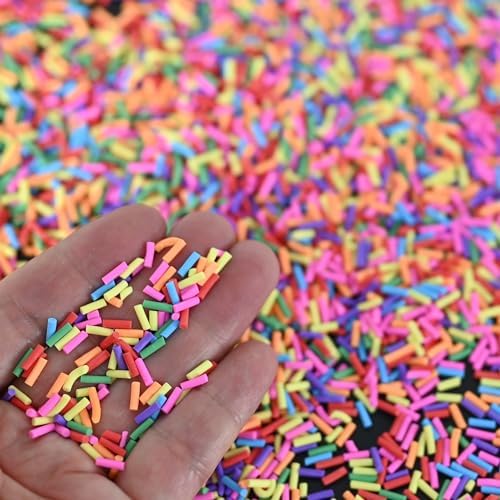 LIKETURE Fake Sprinkles 110g Non-edible Polymer Clay Sprinkles Faux Sprinkle Plastic Sprinkles for Craft Sprinkles Decoration for Resin Filler Slime Add ins Slime Mixed in Shaker Card (Mixed Color)