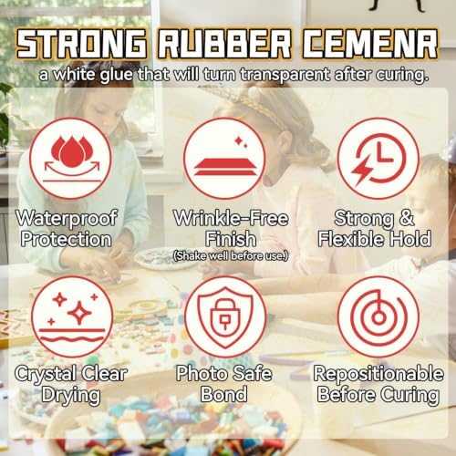 Rubber Cement, 110ml Multifunctional White Adhesive, No Wrinkling PVA Glue, Ideal for Crafts, Paper, Fabric, Wood, Photos, DIY Crafts, and More