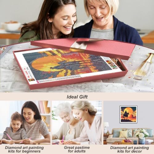 SJUTOUCI Western Cowboy Diamond Art Kit for Adults, Diamond Painting