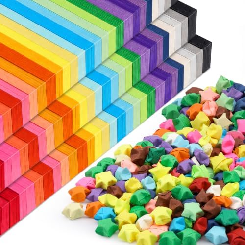 3090 Sheets Origami Paper, 27 Colors Double-Sided Paper Star Strips