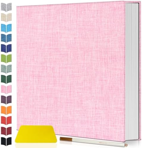 Artfeel Photo Album Self Adhesive Scrapbook,120 Pages Large Photo Book for 4x6,5x7,8x10 Pictures,DIY Album for Baby Wedding Family Travel Birthday,with Metallic Pen and Scraper