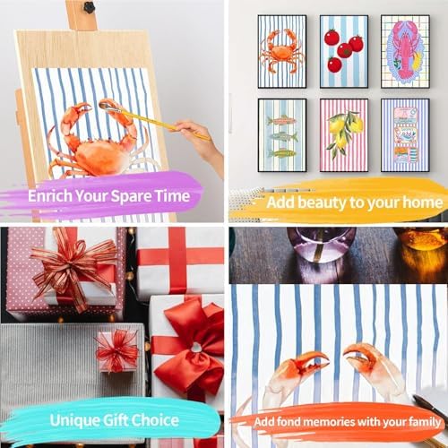 YALKIN 6 Packs Paint by Number Kits for Adults Beginners, DIY Acrylic Painting by Number Kits on Canvas Without Frame, Adults Paint by Number for Home Wall Decor Gifts 25x35CM/9.8x13.8IN