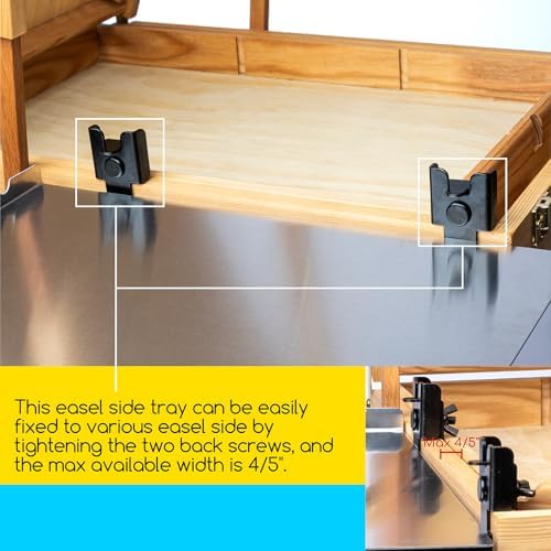 MEEDEN Aluminum French Easel Side Tray: Tray Shelf for Painting Easel