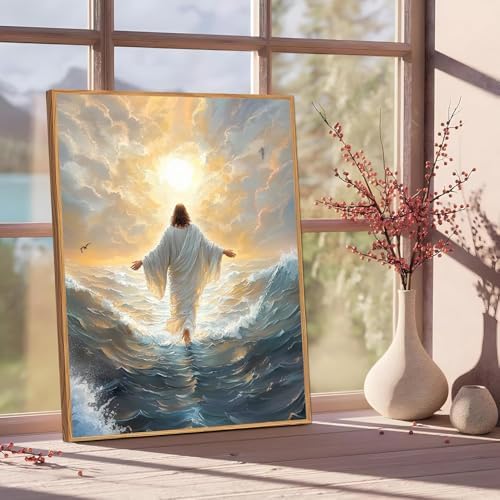 Jesus Paint by Numbers Kit for Adults Framed Canvas 12X16 in, Frameworkless