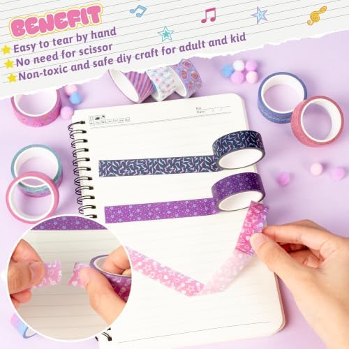 Pop Music Washi Tape - 12 Rolls Idol Singer Decorative Tape Set