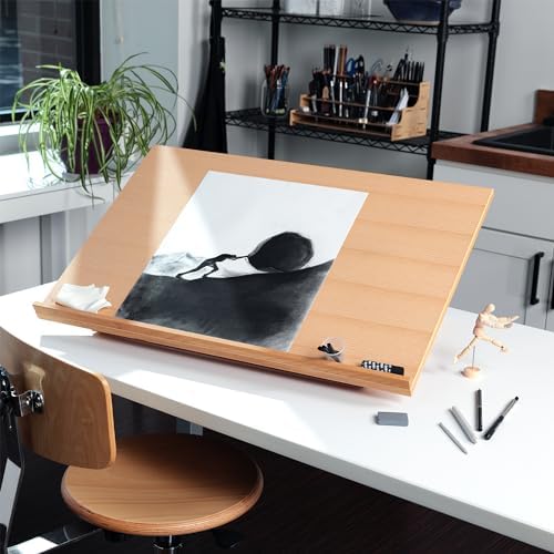 SoHo Urban Artist Extra Large 19.75" x 29.5" - 3 Pack - Adjustable Portable Drawing Board Stand Easel, 5 Positions, Natural Beechwood Finish