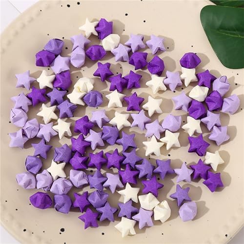 1080 Sheets Origami Star Paper 4 Purple colors Strips Double Sided Lucky Star Decoration Folding Paper for DIY Hand Art Crafts Teaching Supplies (Purple-1080 sheets)