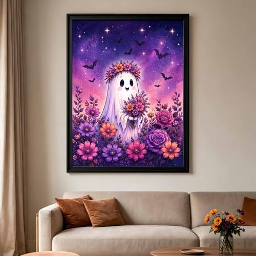 TOPCLTV Cute Ghost Diamond Art Kits for Adults, Halloween Diamond Painting