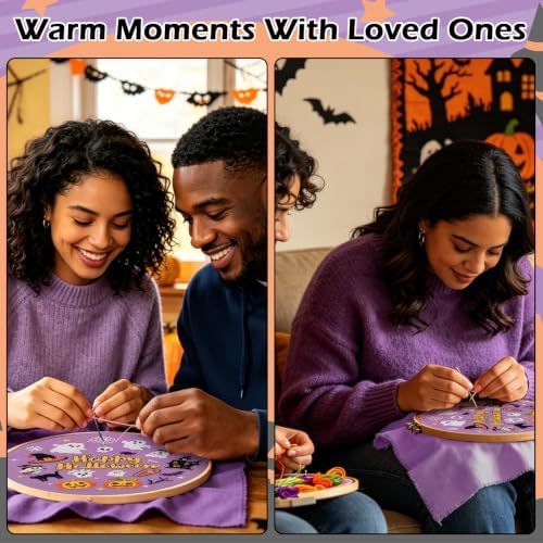 Louise Maelys Halloween Pumpkin & Ghost Embroidery Kit for Beginners
