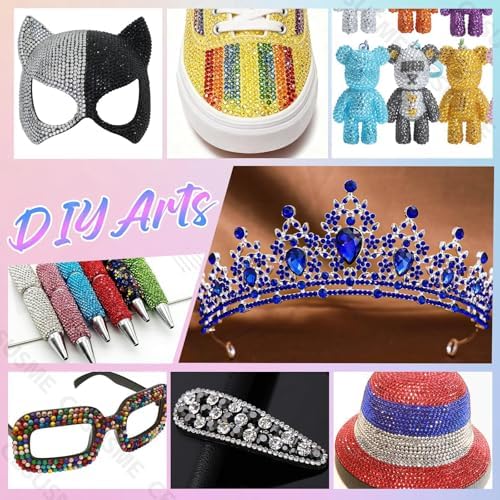 28000 Pcs Color Rhinestones Bedazzling Kit, Blue Resin Bedazzling Gems